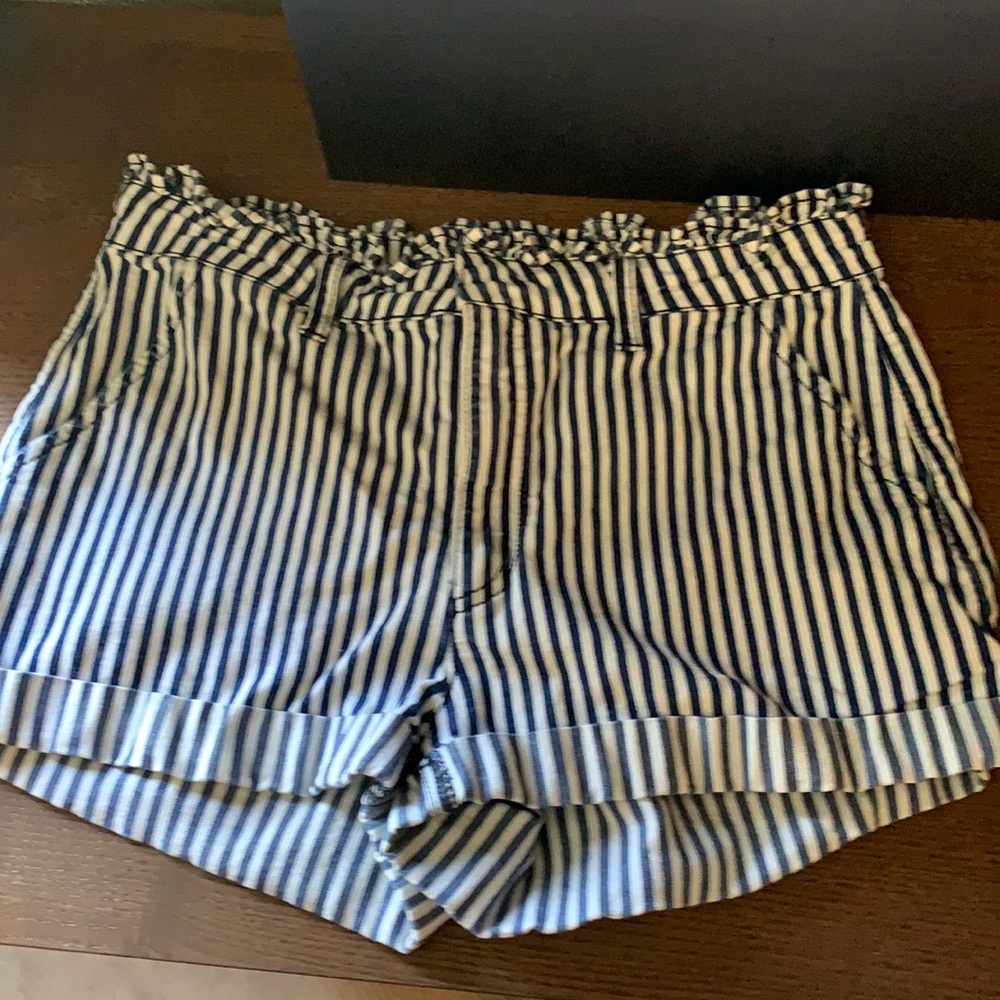 Striped high waisted shorts